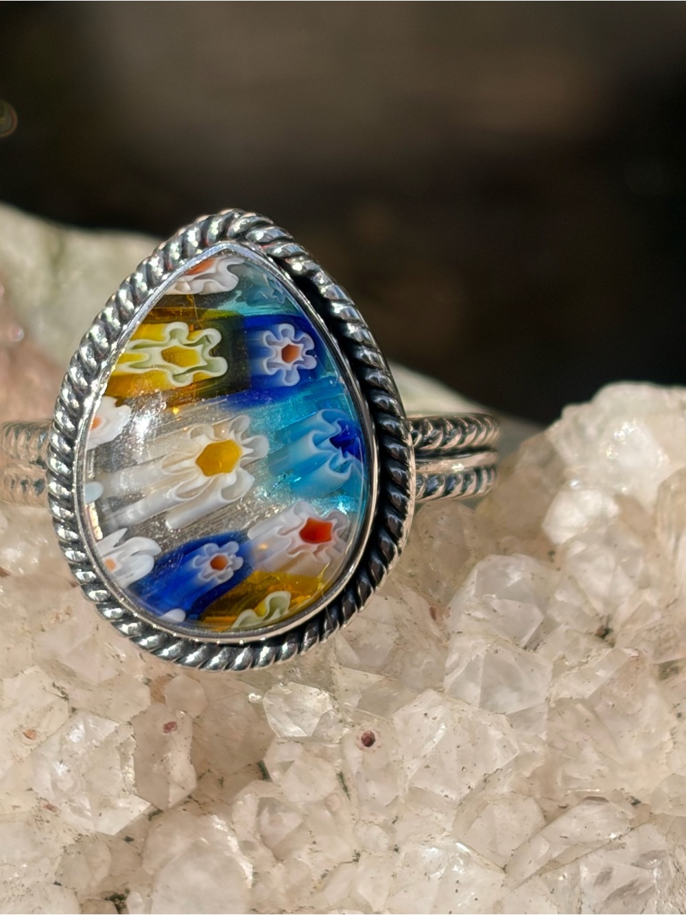 Handcrafted Teardrop 925 Sterling Silver Ring, Size 7.25